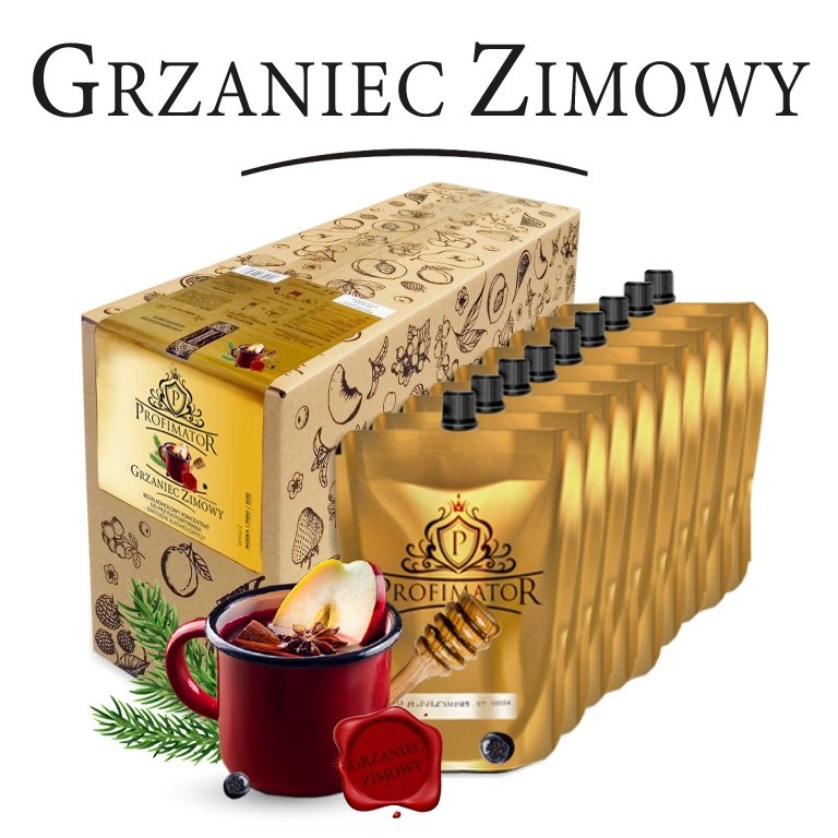 Bezalkoholowy koncentrat do przygotowywania napojów alkoholowych GRZANIEC ZIMOWY box 9x300ml