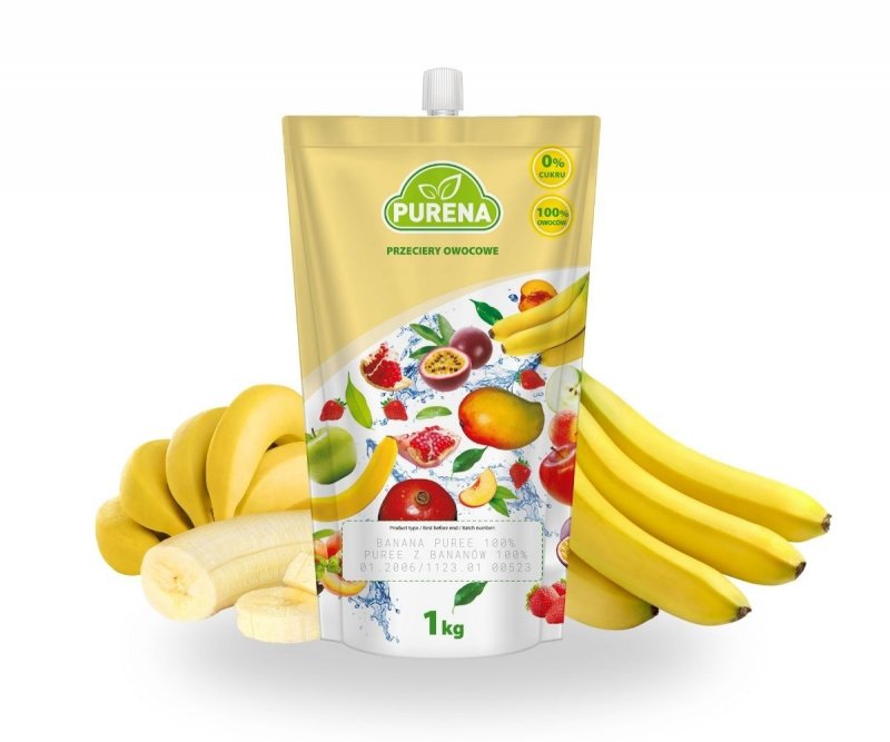 Pulpa puree przecier 100% bez cukru z banana 1kg