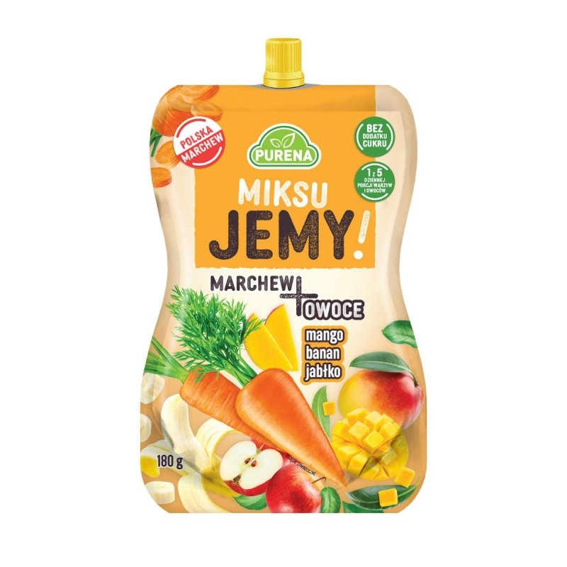 Mix przekąsek MiksuJEMY MARCHEW + owoce 180g x 4sztuki