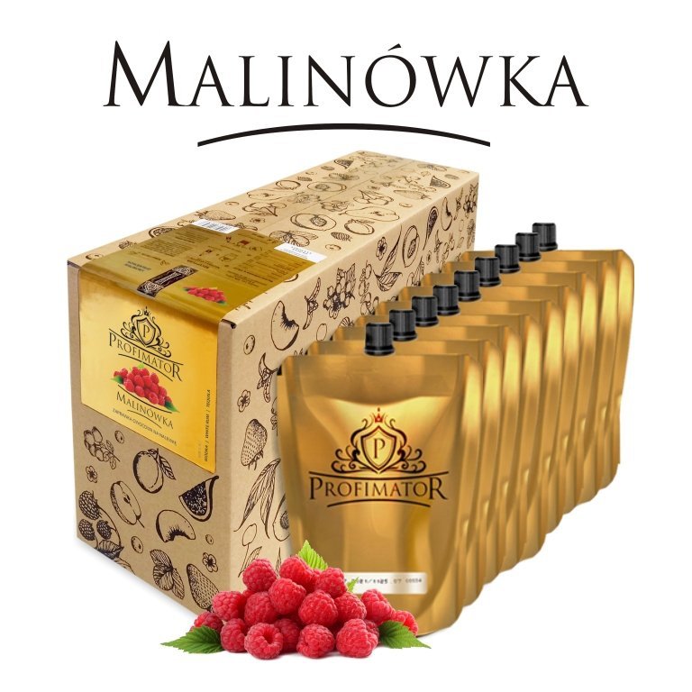 Bezalkoholowy koncentrat do przygotowywania napojów alkoholowych MALINA box 9x300ml