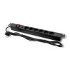 Qoltec Listwa zasilająca do RACK 19cali | 1U | 6A | PDU | 6xSCHUKO | 2m