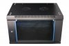 Extralink Szafka wisząca rack 6U 600x450 czarna szklane drzwi