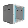 Extralink Szafka wisząca rack 9U 600x450 szara szklane drzwi