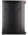 Extralink Szafka wisząca rack 12U 600x600 czarna szklane drzwi