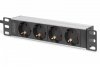 Digitus Listwa zasilająca do szaf 10 RACK 4xSchuko, 2m 1xUnischuko, 16A, aluminiowa