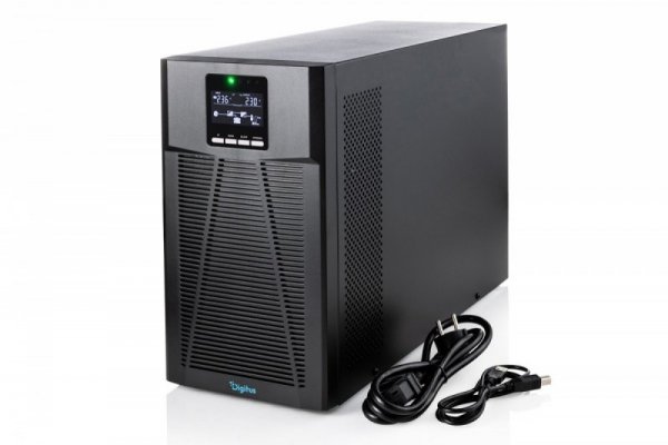 Digitus Zasilacz awaryjny UPS Online Tower 19" LCD 2000VA/2000W 4x12V/9Ah 8xC13 1xC14 USB RS232 RJ45 GŁ.460mm