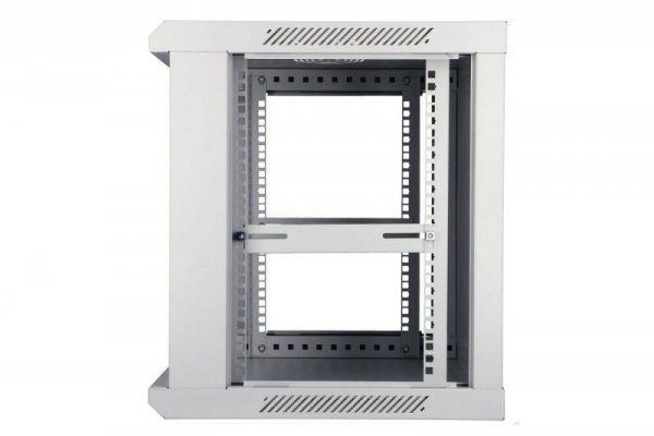 Extralink Szafka wisząca rack 9U 600x450 szara szklane drzwi