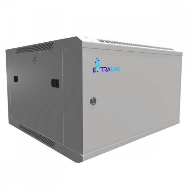 Extralink Szafka wisząca rack 6U 600x600 szara metalowe drzwi