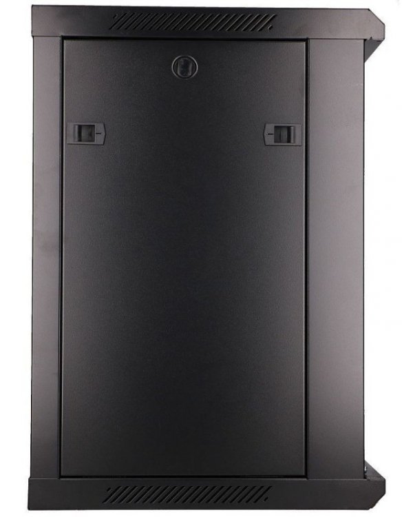 Extralink Szafka wisząca rack 12U 600x600 czarna szklane drzwi