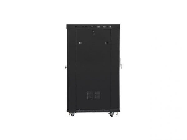 Lanberg Szafa stojąca 19 cali 22U 800x1000 drzwi szklane LCD (flat pack) V2 czarna