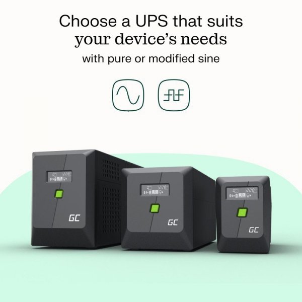 Green Cell Zasilacz awaryjny UPS 480W/750VA czysta sinusoida
