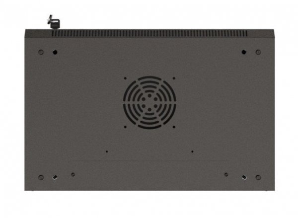 Lanberg Szafa instalacyjna rack wisząca 19" 540x350 czarna drzwi przeszklone ( flat pack)