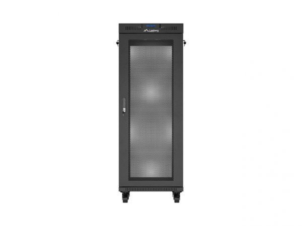 Lanberg Szafa instalacyjna rack stojąca 19 cali 32U 600x600 drzwi perforowane LCD czarna (Flat pack)