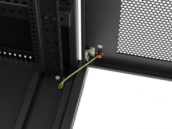 Lanberg Szafa instalacyjna rack stojąca 19 cali 32U 600x600 drzwi perforowane LCD czarna (Flat pack)