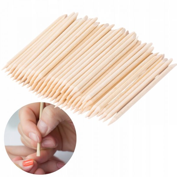 INLAQ Patyczki Do Manicure Skórek Drewniane Z Drzewa Pomarańczowego 100 szt.