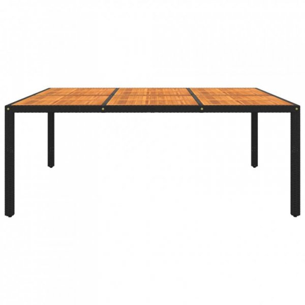 Stół ogrodowy, 200x150x75 cm, akacja i rattan PE, czarny