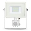 Projektor LED V-TAC 20W SAMSUNG CHIP Czujnik Ruchu Funkcja Cut-OFF Biały VT-20-S-B 3000K 1600lm 5 Lat Gwarancji