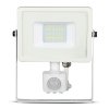 Projektor LED V-TAC 20W SAMSUNG CHIP Czujnik Ruchu Funkcja Cut-OFF Biały VT-20-S-B 4000K 1600lm 5 Lat Gwarancji