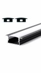  Profil LP-B wpuszczany czarny 1m kpl. klosz zaślepki uchwyty 
