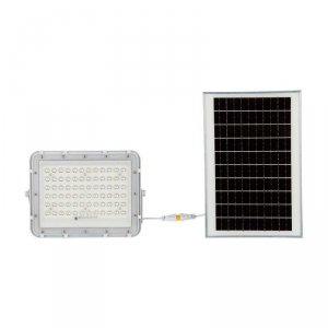 Projektor LED Solarny V-TAC 15W Pilot, AUTO, Timer, IP65 Biały VT-120W-W 4000K 1200lm