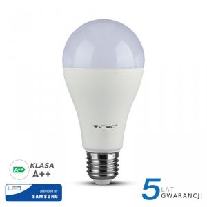 Żarówka LED V-TAC SAMSUNG CHIP 12W E27 A65 A++ VT-295 6400K 1521lm 5 Lat Gwarancji