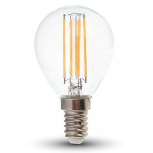Żarówka LED V-TAC 4W Filament E14 P45 Kulka VT-1996 6400K 400lm 2 Lata Gwarancji