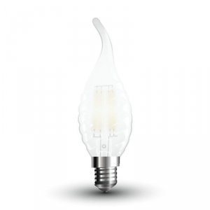 Żarówka LED V-TAC 4W Filament E14 Mrożona Twist Świeczka Płomyk VT-1923 6400K 400lm