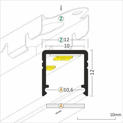 PROFIL LED SMART10 AC2/Z 1M