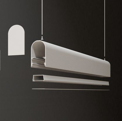 LAMPA LINIOWA NAMI CZARNA/BIAŁA/SUROWA 100W 2M. NA WYMIAR