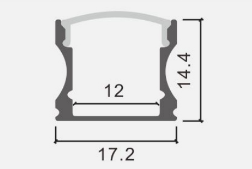  Profil LP-Y czarny prosty głęboki 2m kpl. klosz zaślepki uchwyty