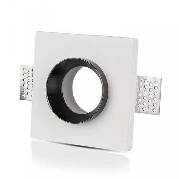Oczko V-TAC gips GU10 kwadrat wpuszczane G-K białe+chrom VT-866-CSQ 5 lat gwarancji