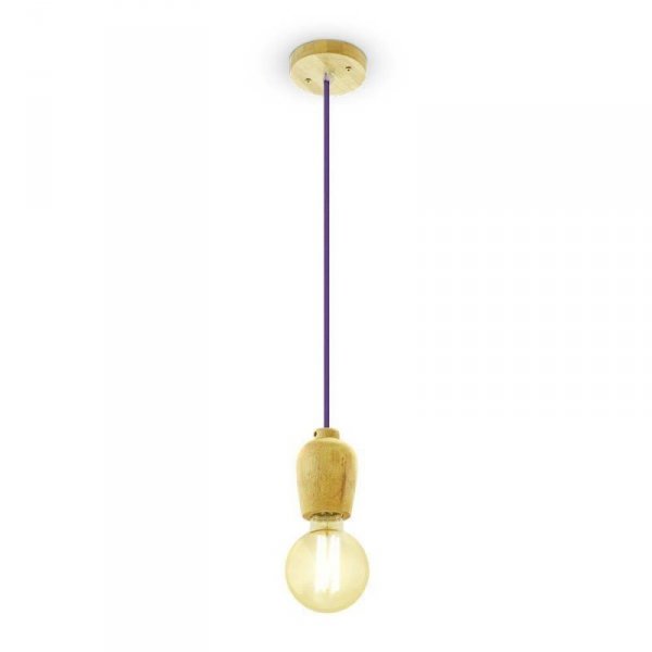 Oprawa zwieszana V-TAC drewno fioletowy przewód VT-7778-PR 5 lat gwarancji