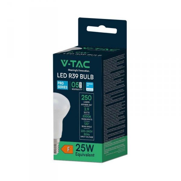 Żarówka LED V-TAC SAMSUNG CHIP 2,9W E14 R39 VT-239 6500K 250lm 5 Lat Gwarancji