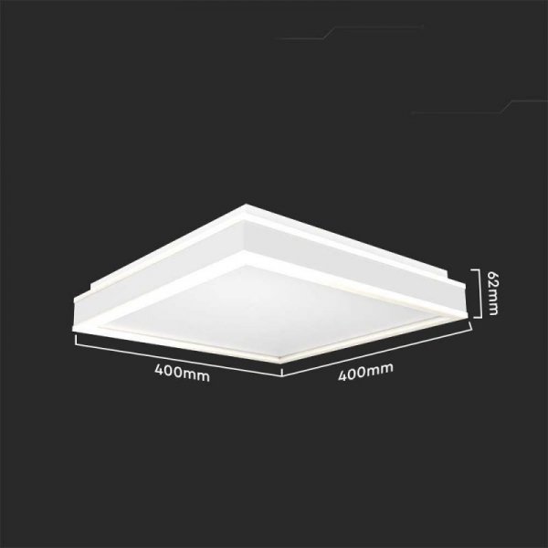 Oprawa sufitowa plafoniera V-TAC 38W LED triac 3w1 biały kwadrat 40x40cm VT-7757-W 4000K 4000lm