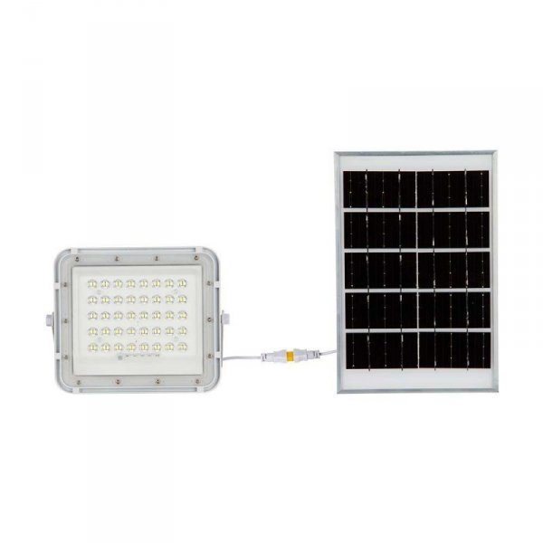 Projektor LED Solarny V-TAC 6W Pilot, AUTO, Timer, IP65 Biały VT-40W-W 6400K 400lm