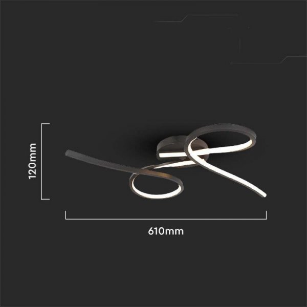 Oprawa sufitowa V-TAC 20W LED czarna VT-7791 3000K 2560lm