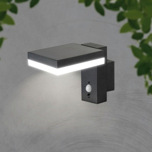 Kinkiet ogrodowy ścienny solarny V-TAC 5.5W LED czujnik ruchu kwadrat IP54 VT-1147 3000K 220lm 3 lata gwarancji