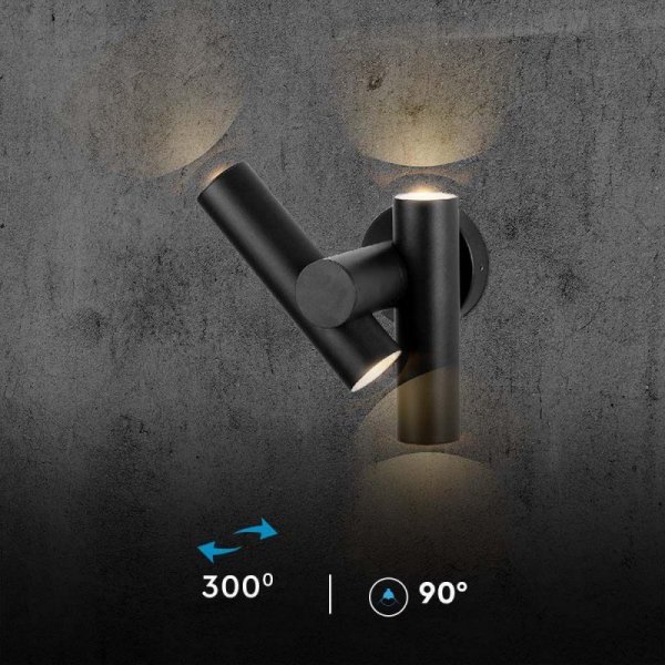 Kinkiet ścienny V-TAC 6W LED IP44 czarny VT-1186 4000K 620lm