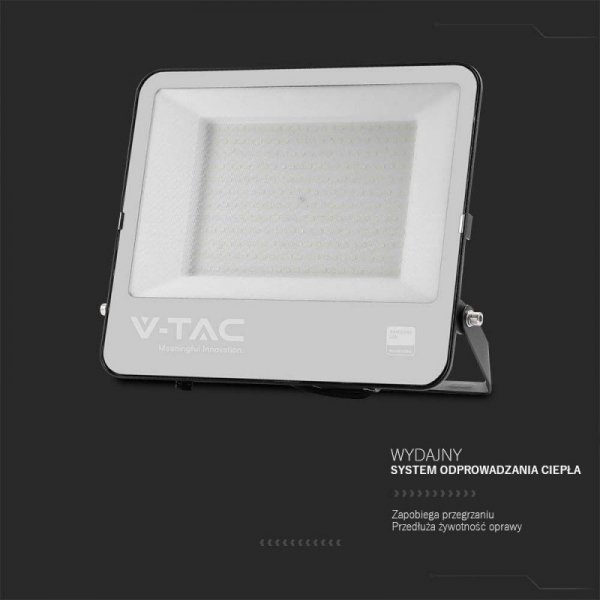 Projektor LED V-TAC 200W 135Lm/W SAMSUNG CHIP Czarny VT-44201 4000K 22960lm 5 Lat Gwarancji