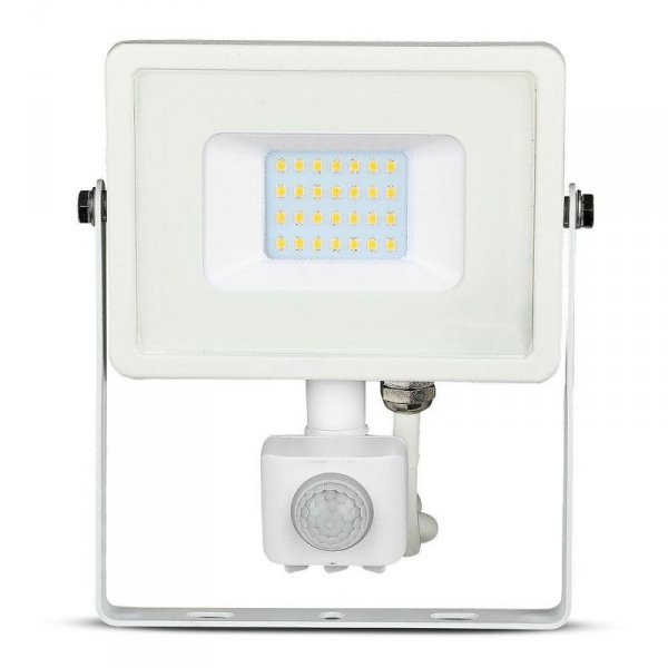 Projektor LED V-TAC 20W SAMSUNG CHIP Czujnik Ruchu Funkcja Cut-OFF Biały VT-20-S-B 4000K 1600lm 5 Lat Gwarancji