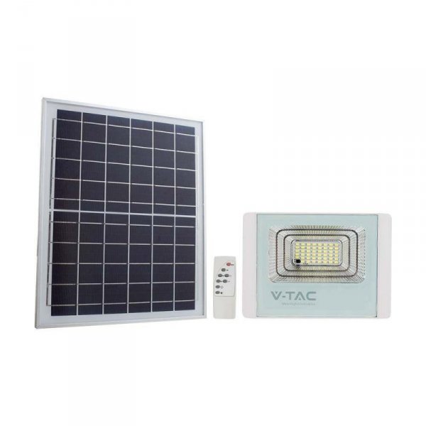 Projektor LED Solarny V-TAC 16W Biały IP65, Pilot, Timer VT-40W 6000K 1050lm