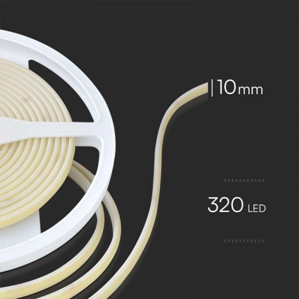 Taśma LED V-TAC Bezpunktowa COB 320LED 24V IP67 10W/m VT-COB 320 Kolor Zielony