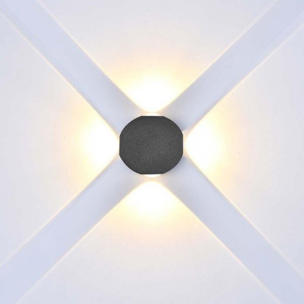 Oprawa Ścienna Góra Dół V-TAC 4W LED IP54 Czarna VT-2544 3000K 390lm
