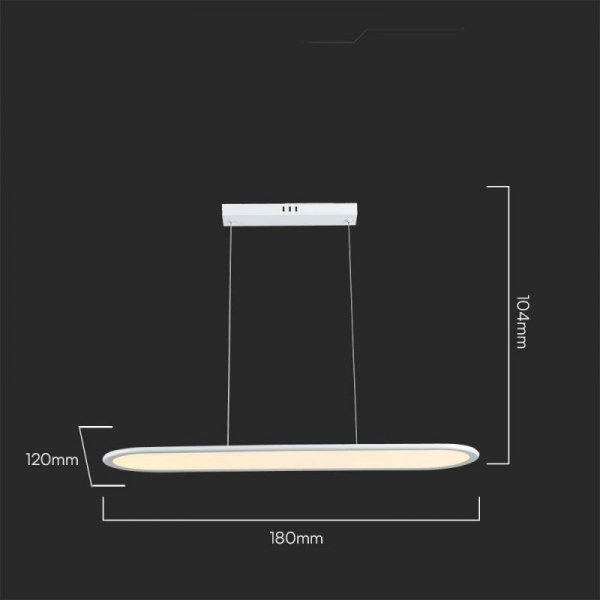 Oprawa Zwieszana V-TAC 24W LED Biała VT-7821 3000K 3000lm