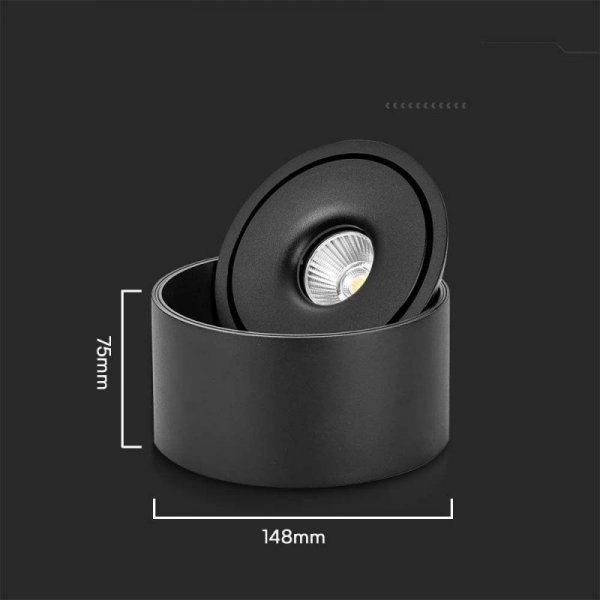 Oprawa Natynkowa Downlight V-TAC 28W Uchylna CRI90 CCT Czarna VT-2833 3000K-4000K-6400K 2500lm