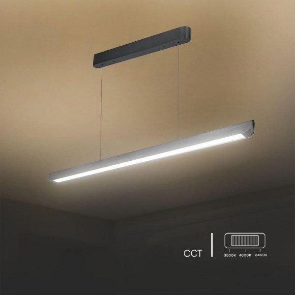 Oprawa V-TAC LED Linear SAMSUNG CHIP LIFUD Driver 36W 100st CCT Zwieszana 120cm Szary MAT VT-7-35 3000K-4000K-6400K 2880lm 5 Lat