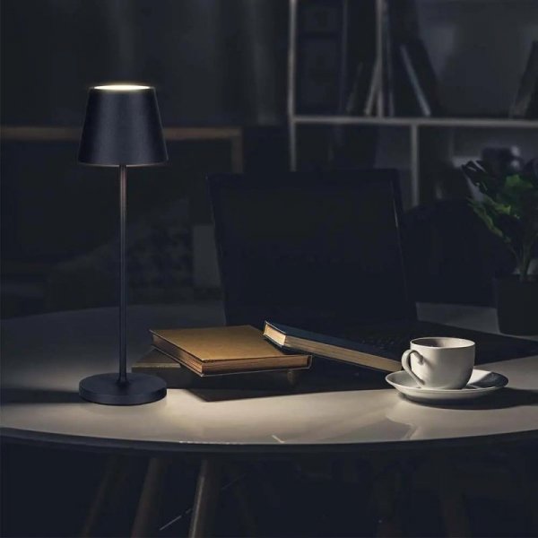 Lampka Biurkowa Nocna V-TAC 1,5W LED Ładowanie Ściemnianie IP54 Czarna VT-7997 3000K 150lm