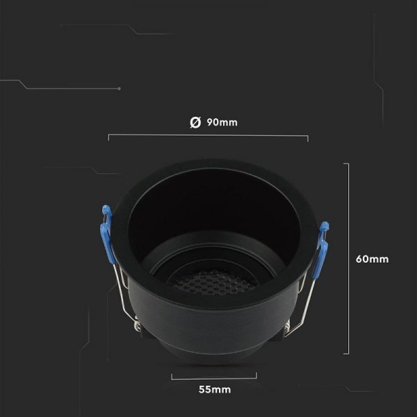 Oczko V-TAC GU10 hoyne comb aluminium okrągłe czarne VT-9001RD 3 lata gwarancji