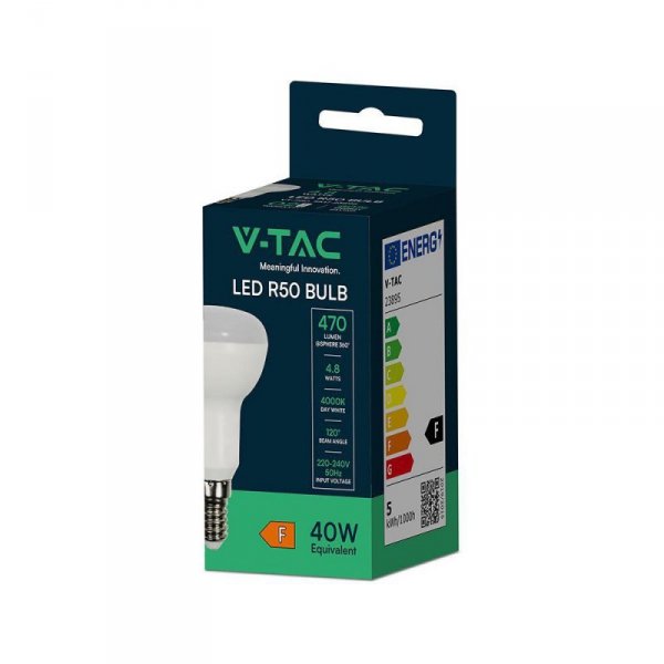 Żarówka LED V-TAC 4.8W E14 R50 VT-250-N 4000K 470lm