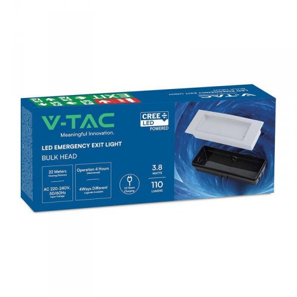 Oprawa ewakuacyjna awaryjna 12-godzinna V-TAC CREE LED VT-511 6000K 110lm 3 lata gwarancji